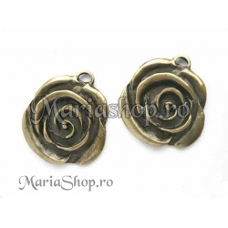 Pandant bronz trandafir carved